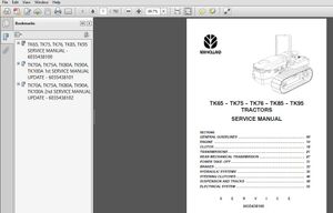 New Holland TK65 TK75 TK76 TK85 TK95 Tractors  Service Manual 6035438100 - PDF DOWNLOAD