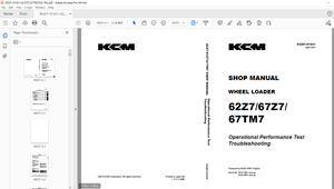 KCM 62Z7/67Z7/67TM7 Wheel Loader(Disassembly &amp; Reassembly) ISUZU 4HK1 Engine Shop Manual - PDF
