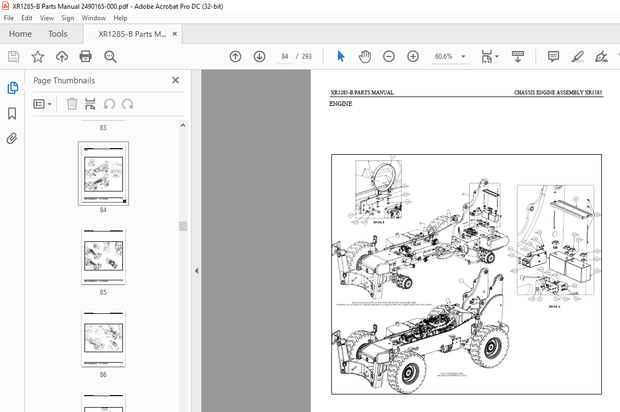 Xtreme Telehandler XR1247-B Parts Manual PN 2490167-000 – PDF DOWNLOAD