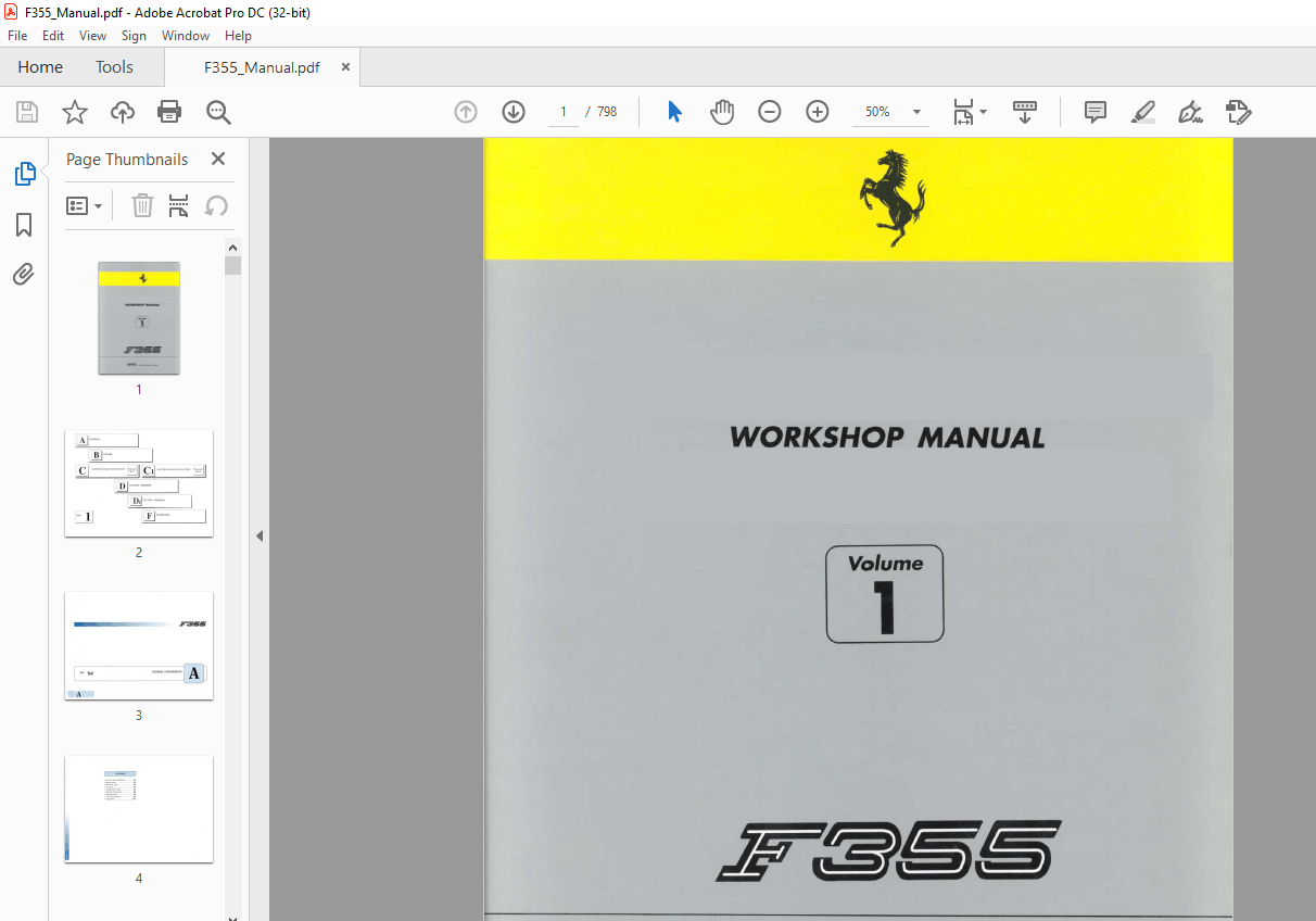 Ferrari F355 Workshop Manual (Vol 1&2&3) – PDF DOWNLOAD