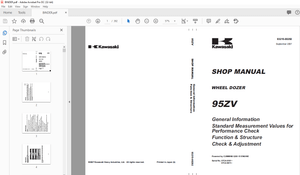 Kawasaki WHEEL LOADER 95ZV SHOP MANUAL 93215-00292 - PDF DOWNLOAD