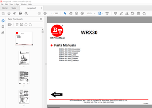 BT Prime-Mover WRX30 Electric Straddle Reach Stacker Truck Parts Manual - PDF DOWNLOAD