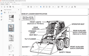 Bobcat 753 &amp; 753H BASE PLUS HIGH HORSEPOWER Loader Operation &amp; Maintenance Manual 6722761 - PDF