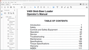 Gehl V400 V400 (EU) Skid-Steer Loaders Operator’s Manual 50950004-CP0714 – PDF DOWNLOAD