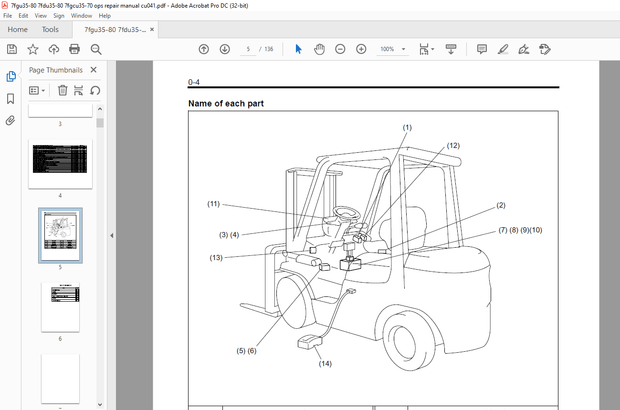 Toyota Forklift 7FGU35-80 7FDU35-80 &amp; 7FGCU35-70 Repair Manual - PDF DOWNLOAD