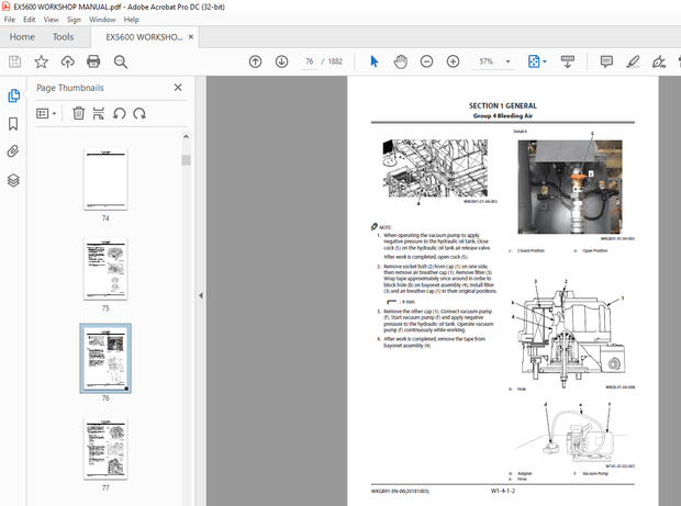 Hitachi EX5600-7B Hydraulic Excavator Tier 4 Final Cummins engine Workshop Manual PN: WKGB91  - PDF 