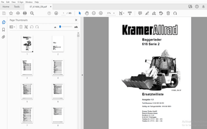 Kramer Allrad Baggerlader 616 S Ersatzteilliste – PDF DOWNLOAD