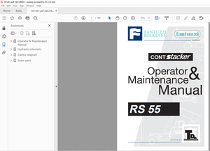 Fantuzzi Reggiane MI-Jack RS 55 Operator &amp; Parts manual + Electrical &amp; Hydraulic Diagrams Manual  