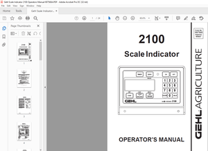 Gehl Scale Indicator 2100 Operators Manual 907560A – PDF DOWNLOAD