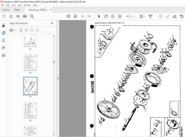 Manitowoc Traditional Crane 3900T Parts Manual SN 39970 PDF