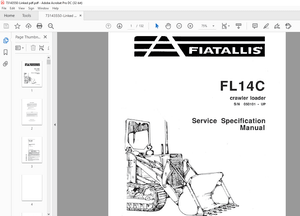 Fiatallis FL 14C Crawler Loader Service Specification Manual - PDF DOWNLOAD