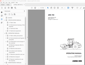 Ammann ARS 150 Single Drum Roller Operating Manual 3002907 - PDF