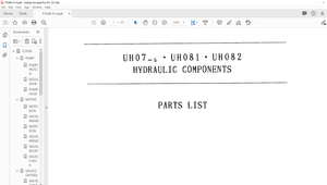 Hitachi UH07-s UH081 UH082 HYDRAULIC COMPONENTS Parts List Manual(Pl649-H-4) – PDF DOWNLOAD