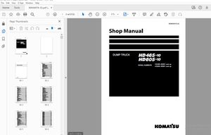 KOMATSU HD465-10 HD605-10 DUMP TRUCK SHOP MANUAL SEN06976-02 – PDF DOWNLOAD