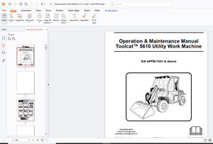 Bobcat Toolcat 5610 Utility Work Machine Operation &amp; Maintenance Manual - PDF DOWNLOAD