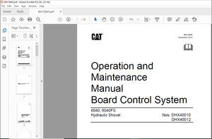 Cat Bucyrus 6040, 6040FS Hydraulic Shovel Board Control System Operation and Maintenance Manual PDF
