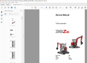 Wacker Neuson Track Excavators 38Z3 Service Manual_1000160891 – PDF DOWNLOAD