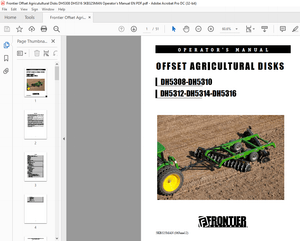 Frontier Offset Agricultural Disks DH5308 DH5316 Operator’s Manual(5KB325MAN) – PDF DOWNLOAD