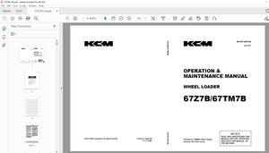 KCM 67Z7B/67TM7B Wheel Loader Operation &amp; Maintenance Manual CUMMINS QSB4.5 Engine - PDF DOWNLOAD