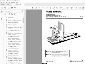 BT Forklift HX-80 Electric Low Lift Pallet Truck Parts Manual 9108 – PDF DOWNLOAD