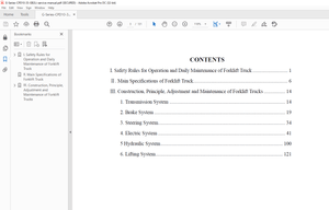 Heli Forklift Gseries 1-3.5t Lithium Battery Counterbalanced Forklift Truck Operation Service Manual