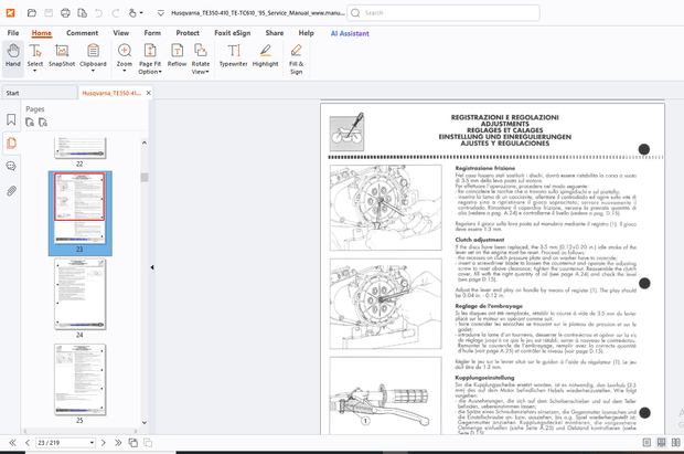 Husqvarna TE 350-10/95 TE-TC 610-95 Workshop Manual - PDF DOWNLOAD