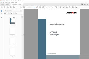 Ammann AFT 300-2 Deutz Stage V Parts Manual 10002170TN3029836 - PDF