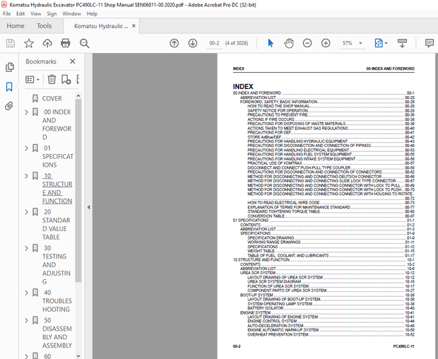 Komatsu PC490LC-11 Hydraulic Excavator Shop Manual SEN06811-00 – PDF DOWNLOAD
