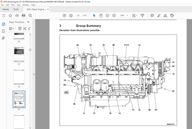 MTU Diesel Engine 12V 183 TE94 Maintenace Manual M020081-00E - PDF DOWNLOAD