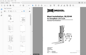 Drexel SwingMast Lift Truck SL33/44 Mast Installation Parts Manual – PDF DOWNLOAD