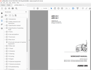 Ammann ARX 23.1 ARX 26.1 Tandem Roller Workshop Manual - PDF