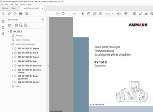 Ammann AV 130 X Tandem Roller Parts Manual 4022103 PDF