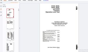 John Deere 8130, 8230, 8330, 8430 &amp; 8530 Tractors Operation &amp; Test Technical Manual TM2280 - PDF 