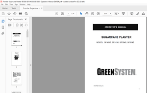 Frontier Sugarcane Planter SP3030 SP3130, SP3040 SP3140 Operator’s Manual 5KKSP30301 – PDF DOWNLOAD