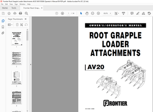 Frontier Root Grapple Loader Attachments AV20 Owner’s Operator’s Manual(5WS105006) – PDF DOWNLOAD