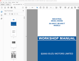 Isuzu AA-6HK1T, BB-6HK1T Diesel Engine Workshop Manual - PDF DOWNLOAD 