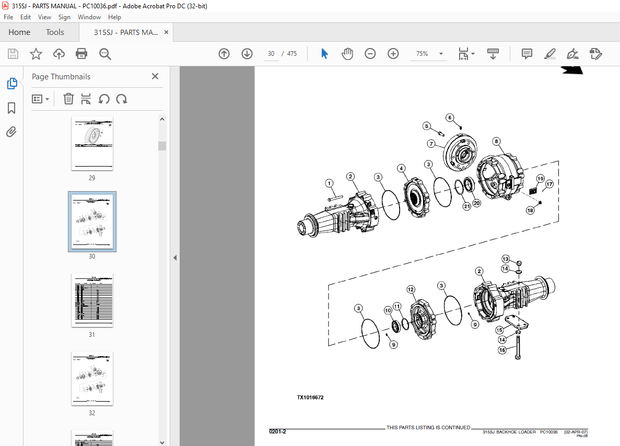 John Deere 315SJ BACKHOE LOADER PARTS MANUAL PC10036 - PDF DOWNLOAD