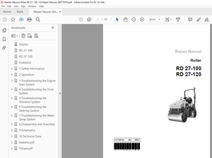 Wacker Neuson Roller RD 27- 100, 120 Repair Manual_360770574