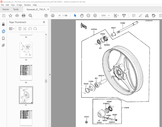Kawasaki ZL750-A3 Eliminator modelo 1990 Parts Manual - PDF DOWNLOAD