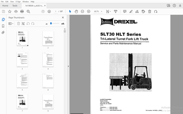 Drexel SLT30 HLT Series Service &amp; Parts Maintenance Manual 1419939 - PDF DOWNLOAD