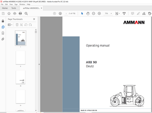 Ammann ARX 90 Articulated Tandem Roller Deutz Tier 3 Operating Manual 4122002 – PDF DOWNLOAD