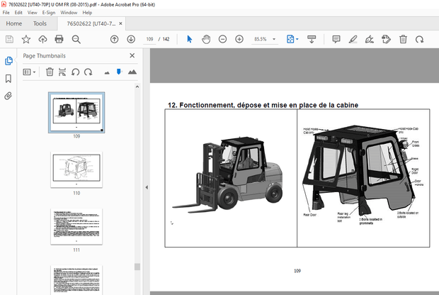 UTILEV 4.0 à 7.0 tonnes Chariots élévateurs MANUEL D’UTILISATION ET D’ENTRETIEN PDF
