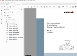 Ammann AV 70 X Tandem Roller Parts Manual SN 4062039 PDF