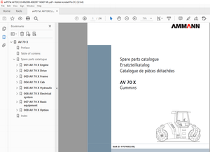 Ammann AV 70 X Tandem Roller Parts Manual SN 4062086 - PDF