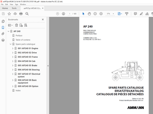 AMMANN AP 240 PNEU TYRED ROLLER PARTS MANUAL 3001576 PDF
