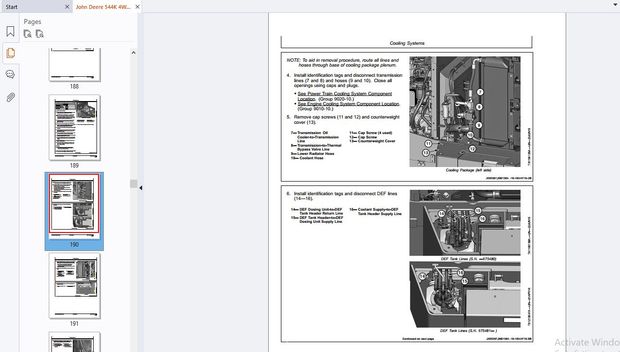 John Deere 544K 4WD Loader Repair Technical Manual TM13369X19 - PDF DOWNLOAD
