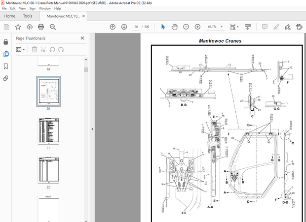 Manitowoc Crane MLC100-1 Parts Manual SN 91001043 – PDF DOWNLOAD