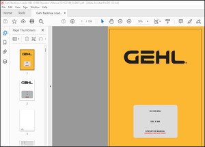 Gehl Backhoe Loader GBL-X 900 Operator’s Manual 53112218 – PDF DOWNLOAD