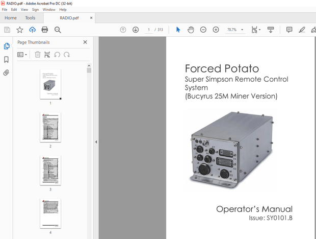 Forced Potato Super Simpson Remote Control System (Bucyrus 25M Miner Version) Operator&#x27;s Manual - PD