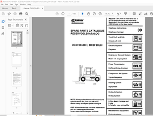 Kalmar DCD 50-80H, DCD 90L Spare Parts Catalogue Manual 920936.0115 – PDF DOWNLOAD